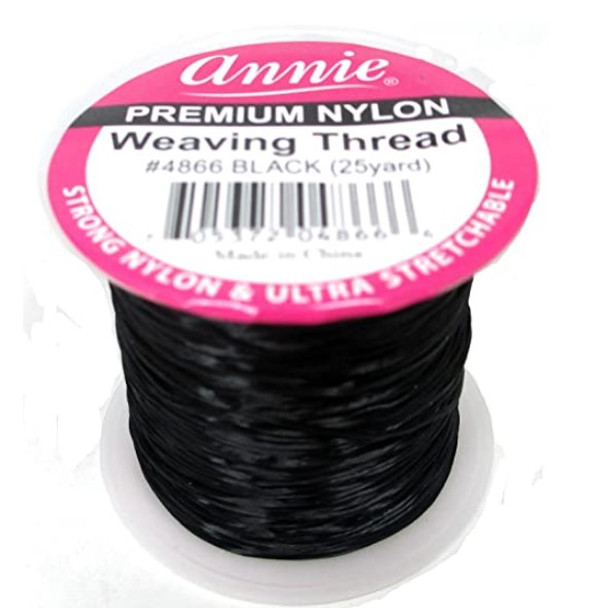 Annie Nylon Weaving Thread Black 25 yards #4866