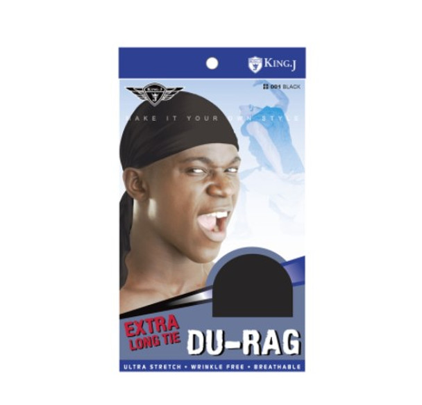 Extra Long Tie Du-Rag #001 Black