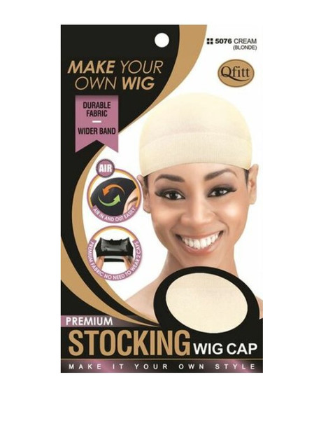 #5076  Premium Stocking Wig Cap- Cream