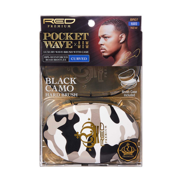 Red Premium Pocket Wave X BOWWOW Black Camo Medium Brush Curved #BR07