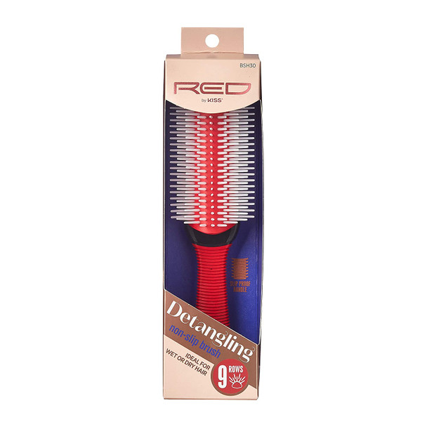 Red by Kiss- #hh45 Red Detangling Non-Slip Brush 9 Row