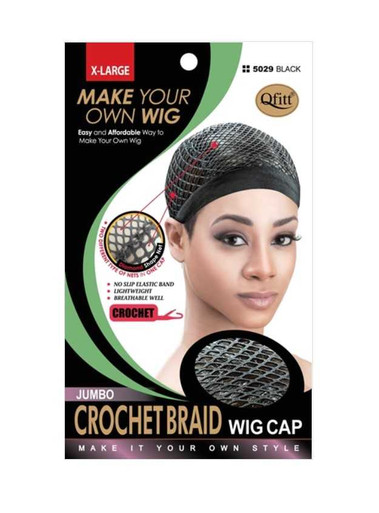 5029 XL Jumbo Crochet Braid Wig Cap- Black $ 3.99 New