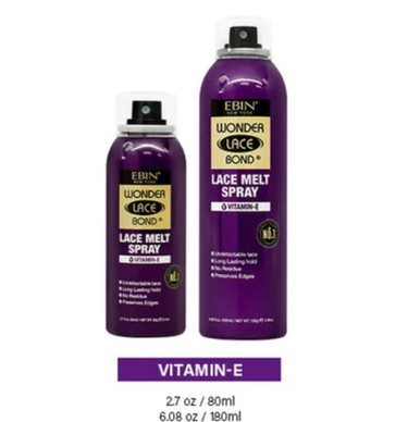 Ebin Wonder Lace Bond Wig Melt Spray Long Lasting Hold W/VitaminE (6.08Oz)  180ML