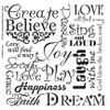 Background Words Stencil - Faith & Inspiration - 12" x 12"