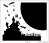 Haunted Castle & Moon Stencil - 11.5" x 10"