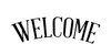 Word Stencil - Welcome - Skinny Serif Arched 6 3/8" x 2" Word Size