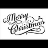 Merry Christmas - Word Stencil - Elegant Vintage - 12" x 7"