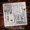 Spring Love Background Word Stencil  - 19.5" x 19.5"