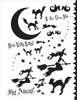 Travel by Broomstick Stencil -  Art Stencil - 11" x 14"