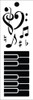 Making Music Bookmark Art Stencil - 6" x 2"