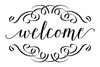 Welcome Word Stencil  with Flourishes - 12" x 8" - STCL1007_2 - by StudioR12