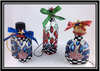 Poinsettia Whimsical Patterned Glass Ornament - E-Packet - Christy Hartman