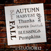 Harvest Expressions Word Stencil 12" x 12"