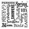 Spring Words -Pattern Stencil - 15" X 15"