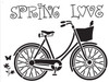 Spring Love Vintage Bicycle Art Stencil - 12" x 9" - STCL1057_1