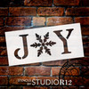 Joy - Vintage Serif w/ Snowflake -  Word Stencil - 8.5" x 3.5" - STCL1262_2 by StudioR12