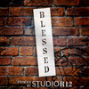 Blessed - Vertical Old Fashioned - Word Stencil - 18" x 4" - STCL1347_3 by StudioR12