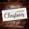 Merry Christmas - Trendy Rustic Script - Word Stencil - 9" x 4" - STCL1397_1 by StudioR12