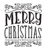 Merry Christmas - Whimsical Swirls  - Word Art Stencil - 10" x  11" - STCL1413_1 by StudioR12