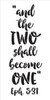 And the Two Shall Become One - Word Stencil - 6" x 12" - STCL1580_1 by StudioR12