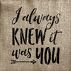 I Always Knew It Was You - Word Stencil - 20" x 20" - STCL1584_5 by StudioR12