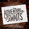Adventure Awaits - Rustic Curved - Word Art Stencil - 7" x 5" - STCL1751_1 - by StudioR12