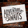 Adventure Awaits - Rustic Curved - Word Art Stencil - 20" x 14" - STCL1751_5 - by StudioR12