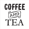 Coffee And Tea - Vintage - Word Stencil - 15" x 15" - STCL1788_3 - by StudioR12