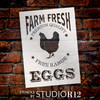 Farm Fresh Eggs, Chicken Stencil by StudioR12 | Reusable Mylar Template - 18" X 13"