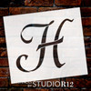 Graceful Monogram Stencil - H - 8" - STCL1908_3 - by StudioR12