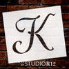 Graceful Monogram Stencil - K - 10" - STCL1911_4 - by StudioR12