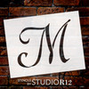 Graceful Monogram Stencil - M - 8" - STCL1913_3 - by StudioR12