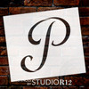 Graceful Monogram Stencil - P - 10" - STCL1916_4 - by StudioR12