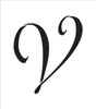 Graceful Monogram Stencil - V - 8" - STCL1922_3 - by StudioR12