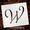 Graceful Monogram Stencil - W - 3" - STCL1923_1 - by StudioR12