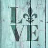 Love - Fleur-de-Lis - Square - Word Art Stencil - 11" x 12" - STCL1991_3 - by StudioR12