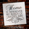 Home Crazies - Scrolls - Word Art Stencil - 9" x 9" - STCL1995_1 - by StudioR12