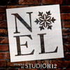 Noel - Square with Snowflake - Word Art Stencil - 9" x 9" - STCL2004_1 - by StudioR12