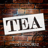 Tea - Skinny Serif - Word Stencil - 12" x 5" - STCL2064_1 - by StudioR12