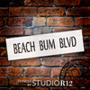 Beach Bum Blvd - Word Stencil - 30" x 8" - STCL2073_5 - by StudioR12