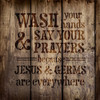Wash Hands & Say Prayers - Word Stencil - 15" x 15" - STCL1865_3 - by StudioR12