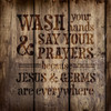 Wash Hands & Say Prayers - Word Stencil - 18" x 18" - STCL1865_4 - by StudioR12