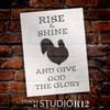 Give God The Glory - Rooster - Word Art Stencil - 9" x 12" - STCL1861_1 - by StudioR12
