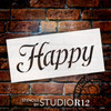 Happy - Fun Style  - Word Stencil - 13" x 6" - STCL2155_1 - by StudioR12