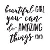 Beautiful Girl - Word Stencil - 9" x 9" - STCL1818_1 - by StudioR12