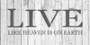 Live Like Heaven Is On Earth - Word Stencil - 18" x 9" - STCL1810_3 - by StudioR12