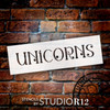 Unicorns - Swirls - Word Stencil - 20" x 6" - STCL2174_3 - by StudioR12