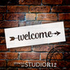 Welcome - Simple Script - Arrow - Word Art Stencil - 12" x 4" - STCL2179_1 - by StudioR12