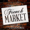 French Market Word Stencil by StudioR12  | Painting, Chalk | Use for Wood Signs, Painted Furniture, Home Decor - 21" x 14" - STCL909_6