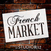 French Market Word Stencil by StudioR12  | Painting, Chalk | Use for Wood Signs, Painted Furniture, Home Decor - 24" x 16" - STCL909_7